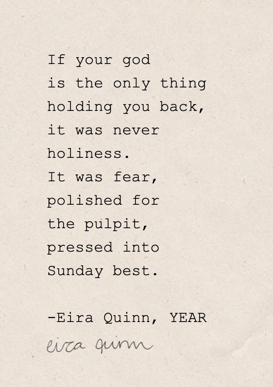 Mockup of "Pressed Into Sunday Best" hand-typed on A7 handmade paper